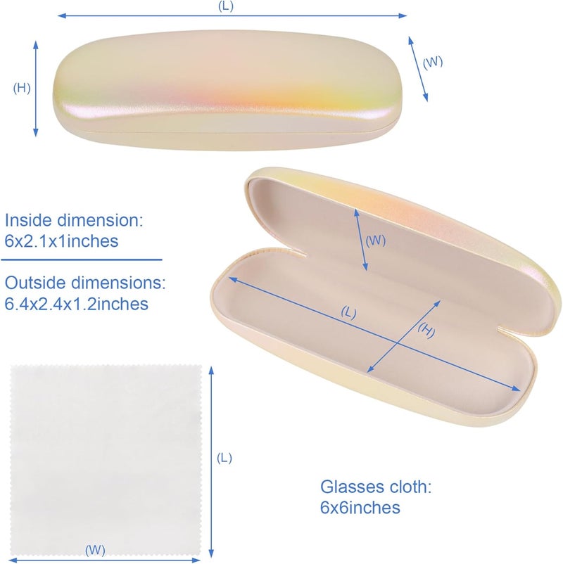 Joyberg Glasses Case, 2 Pack Eyeglass Case with Cleaning Cloth, Glasses Case Hard Shell Fits Most Glasses - Image 2